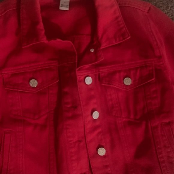 Red denim jacket - Picture 3 of 3